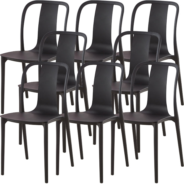 Modern Dining Room Armless Plastic Slat Back Stacking Dining Chair