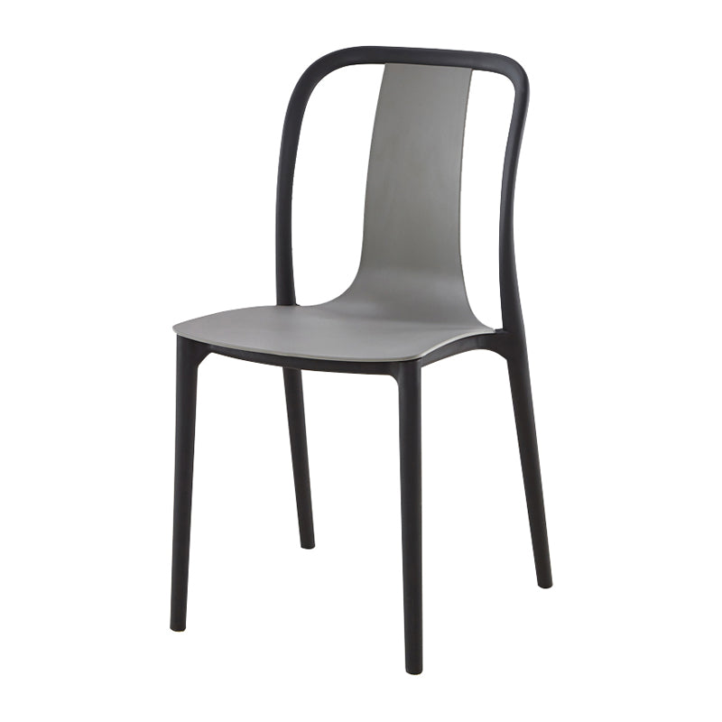 Modern Dining Room Armless Plastic Slat Back Stacking Dining Chair