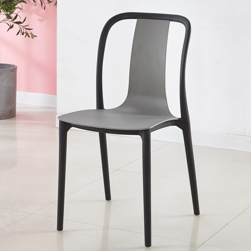 Modern Dining Room Armless Plastic Slat Back Stacking Dining Chair