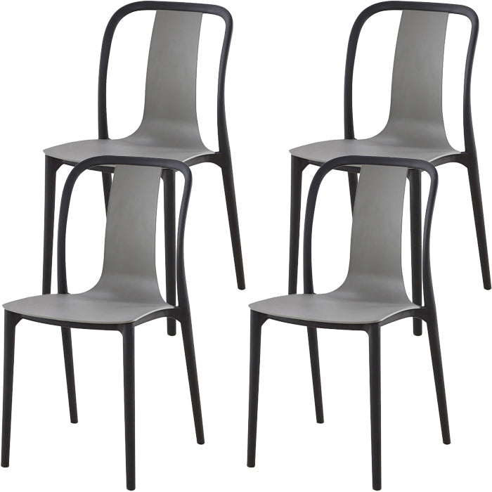 Modern Dining Room Armless Plastic Slat Back Stacking Dining Chair