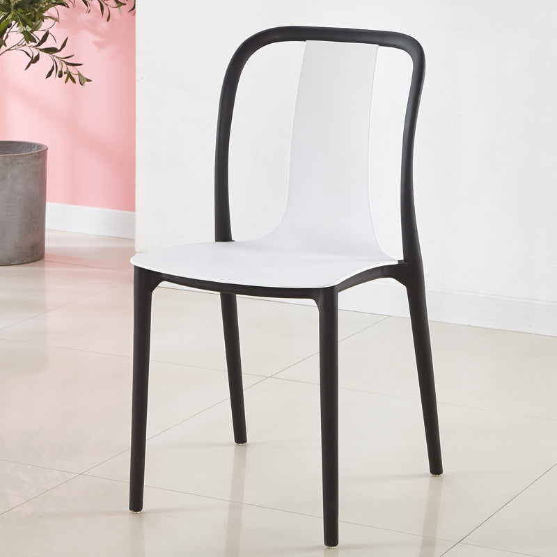 Modern Dining Room Armless Plastic Slat Back Stacking Dining Chair