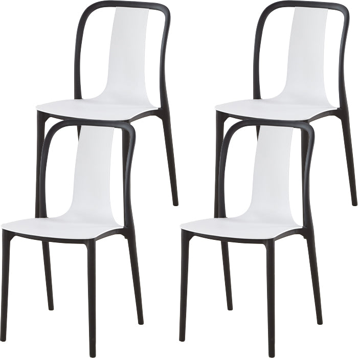 Modern Dining Room Armless Plastic Slat Back Stacking Dining Chair