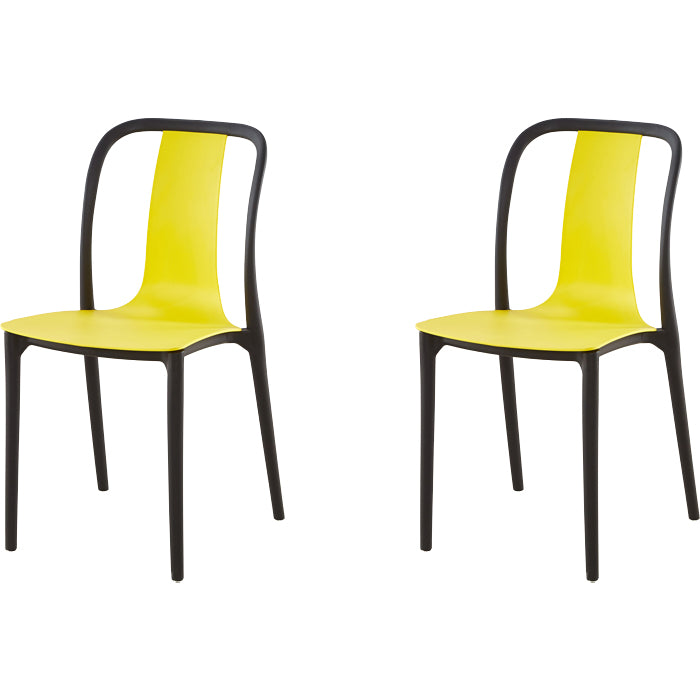 Modern Dining Room Armless Plastic Slat Back Stacking Dining Chair