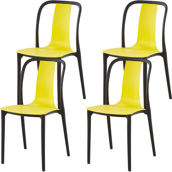 Modern Dining Room Armless Plastic Slat Back Stacking Dining Chair