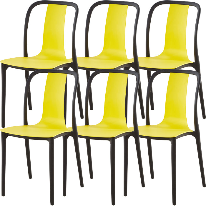 Modern Dining Room Armless Plastic Slat Back Stacking Dining Chair