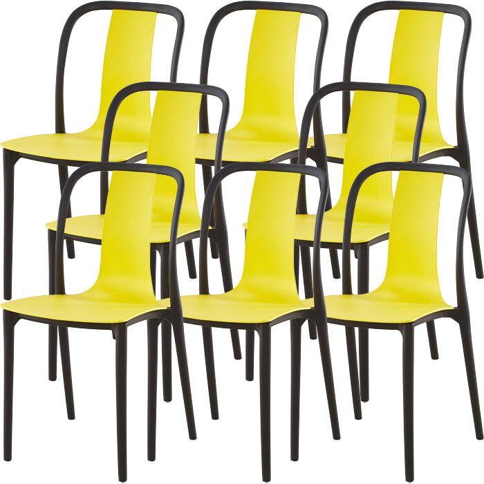 Modern Dining Room Armless Plastic Slat Back Stacking Dining Chair