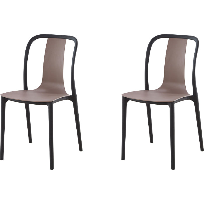 Modern Dining Room Armless Plastic Slat Back Stacking Dining Chair