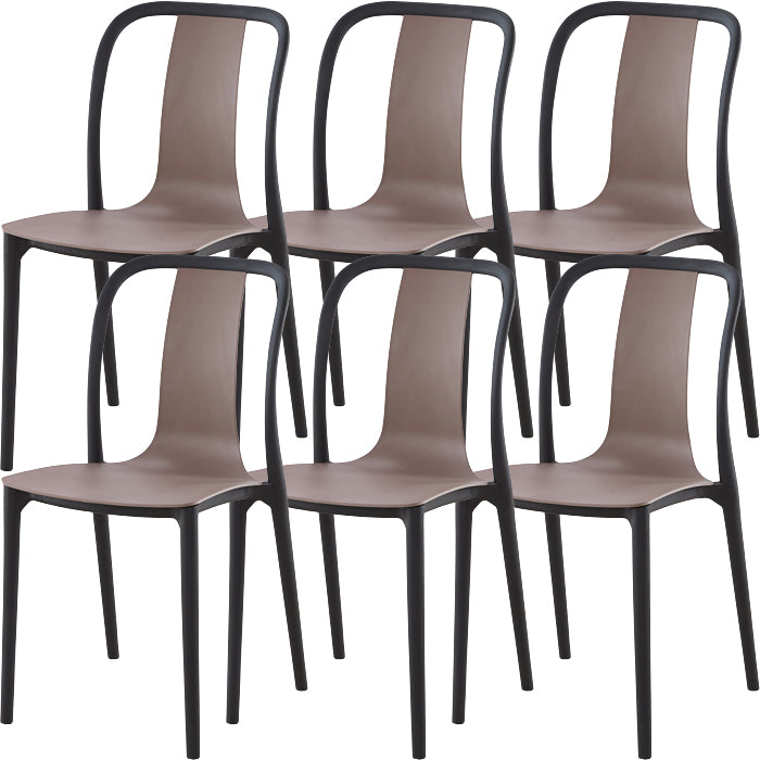 Modern Dining Room Armless Plastic Slat Back Stacking Dining Chair