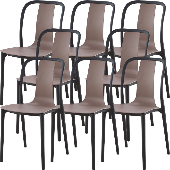 Modern Dining Room Armless Plastic Slat Back Stacking Dining Chair