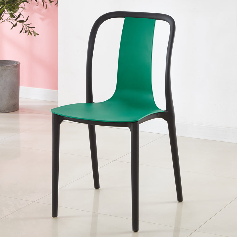 Modern Dining Room Armless Plastic Slat Back Stacking Dining Chair