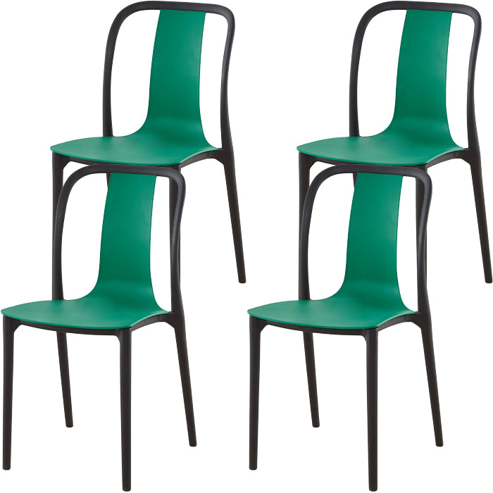 Modern Dining Room Armless Plastic Slat Back Stacking Dining Chair