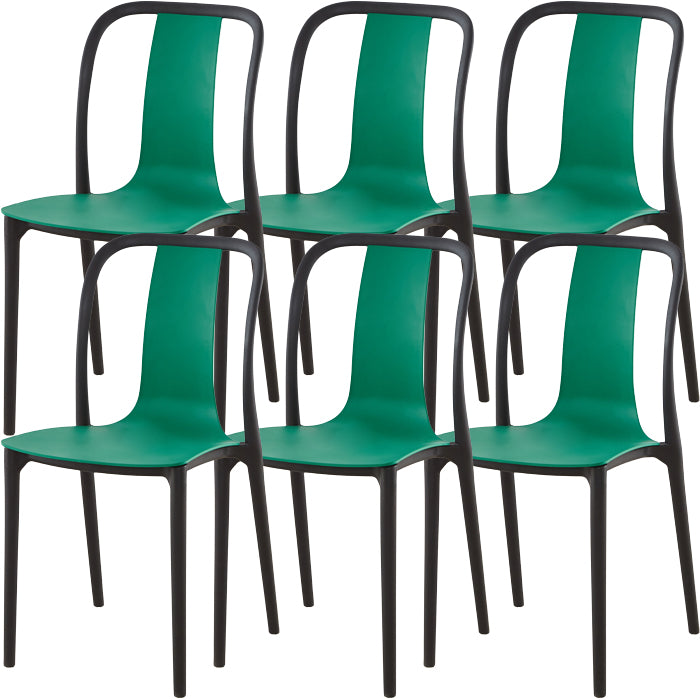 Modern Dining Room Armless Plastic Slat Back Stacking Dining Chair