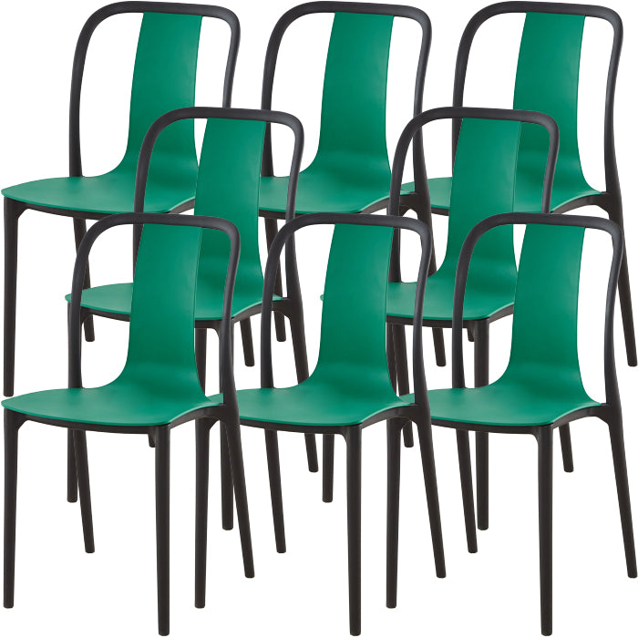 Modern Dining Room Armless Plastic Slat Back Stacking Dining Chair