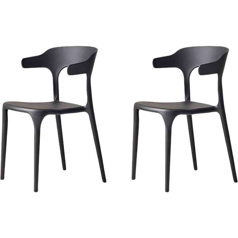 Modern Dining Room Armless Plastic Open Back Stackable Dining Chair