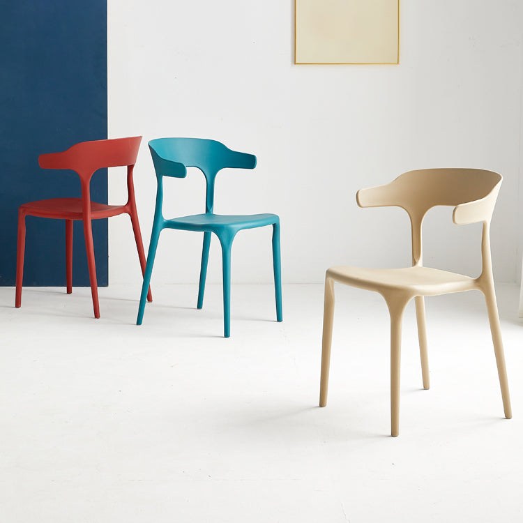 Modern Dining Room Armless Plastic Open Back Stackable Dining Chair