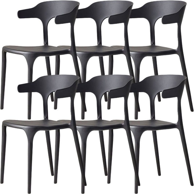 Modern Dining Room Armless Plastic Open Back Stackable Dining Chair