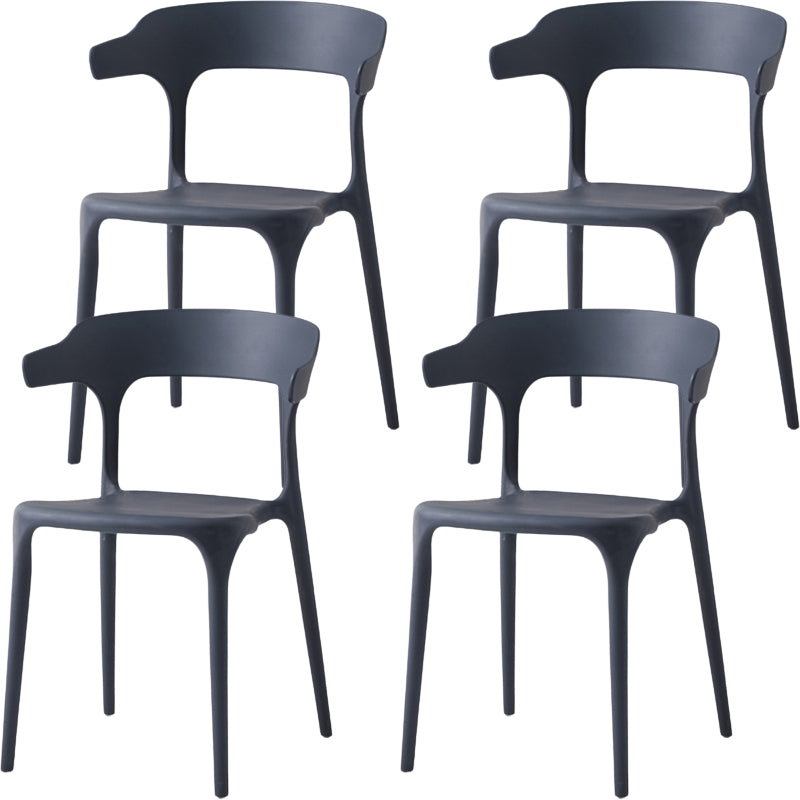 Modern Dining Room Armless Plastic Open Back Stackable Dining Chair
