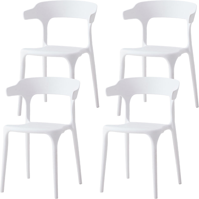 Modern Dining Room Armless Plastic Open Back Stackable Dining Chair
