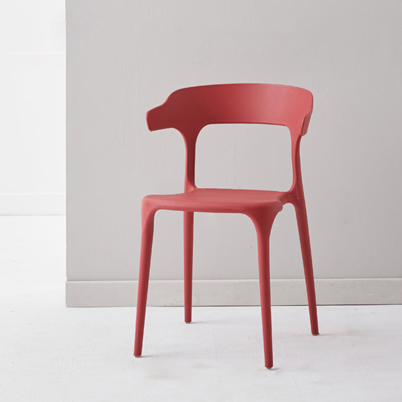 Modern Dining Room Armless Plastic Open Back Stackable Dining Chair