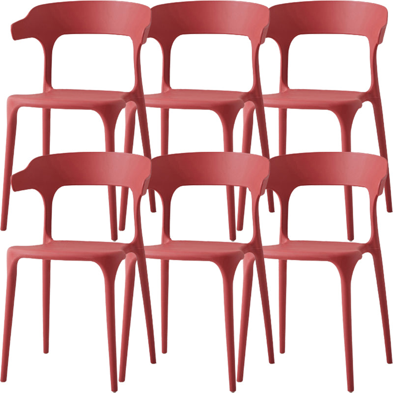 Modern Dining Room Armless Plastic Open Back Stackable Dining Chair