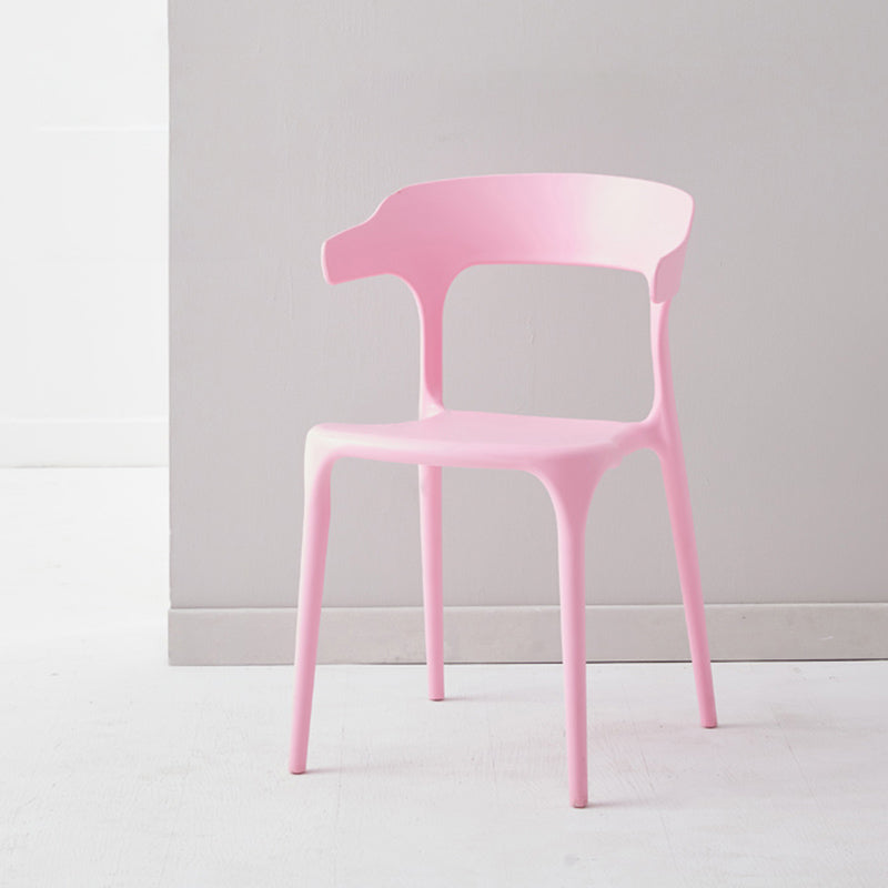Modern Dining Room Armless Plastic Open Back Stackable Dining Chair