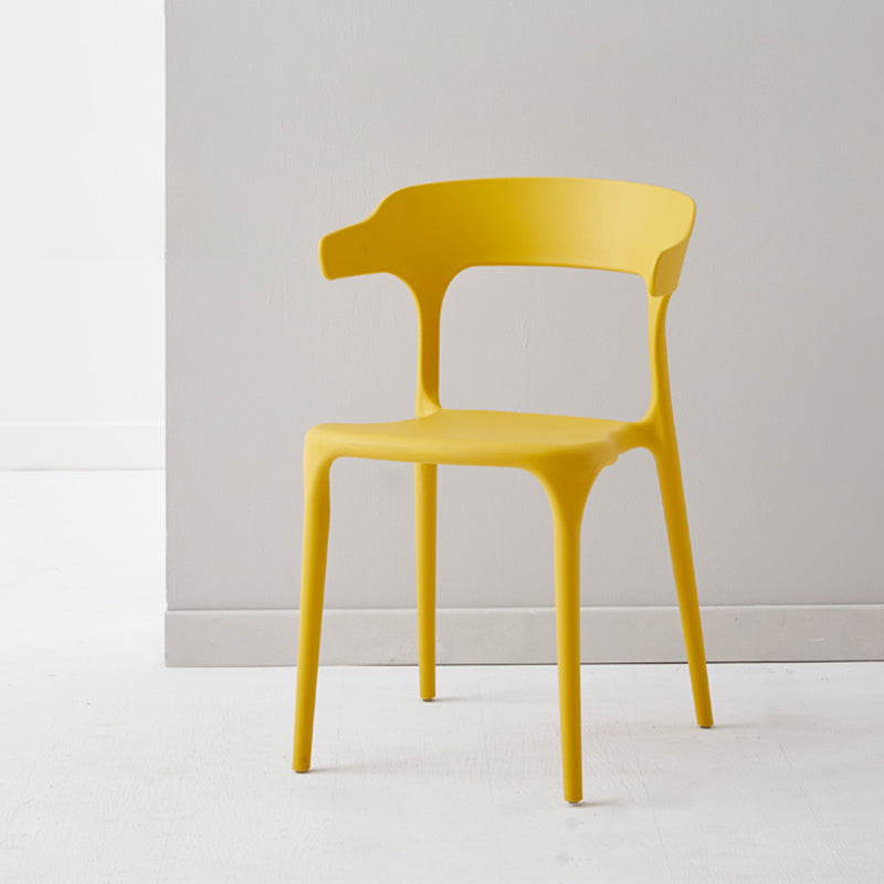 Modern Dining Room Armless Plastic Open Back Stackable Dining Chair