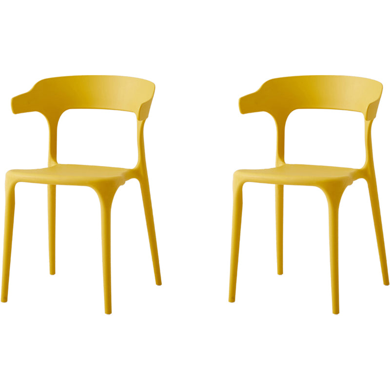 Modern Dining Room Armless Plastic Open Back Stackable Dining Chair