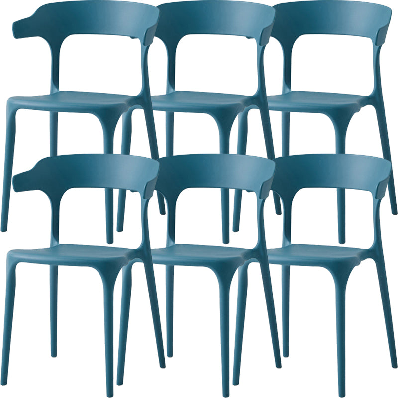 Modern Dining Room Armless Plastic Open Back Stackable Dining Chair
