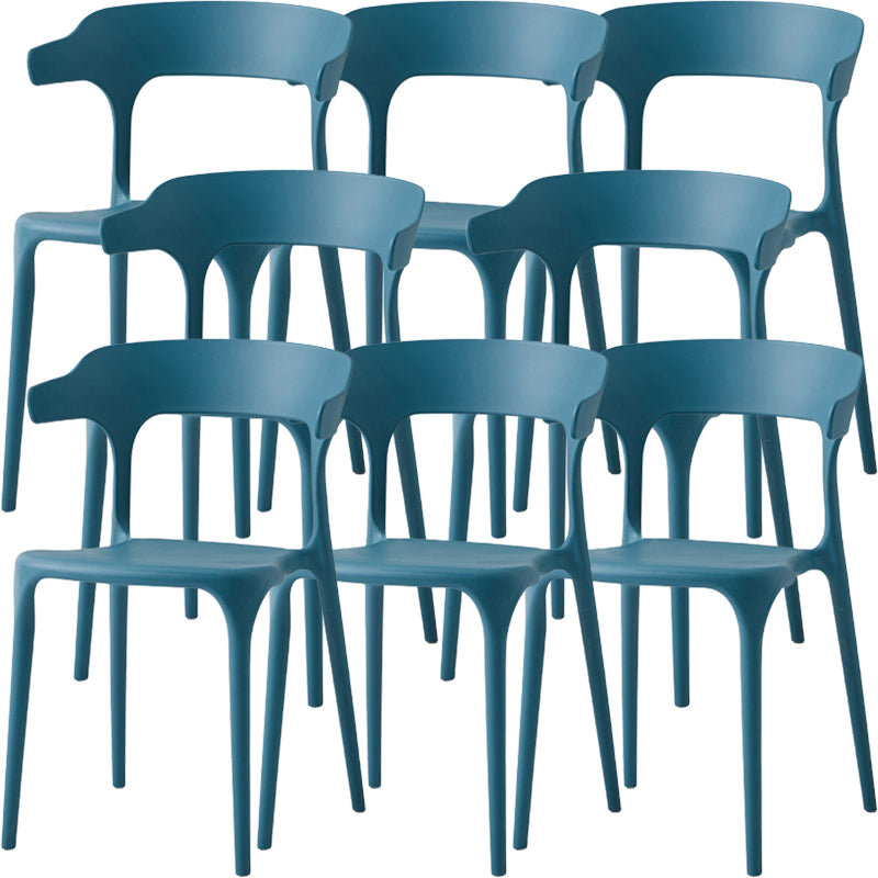 Modern Dining Room Armless Plastic Open Back Stackable Dining Chair