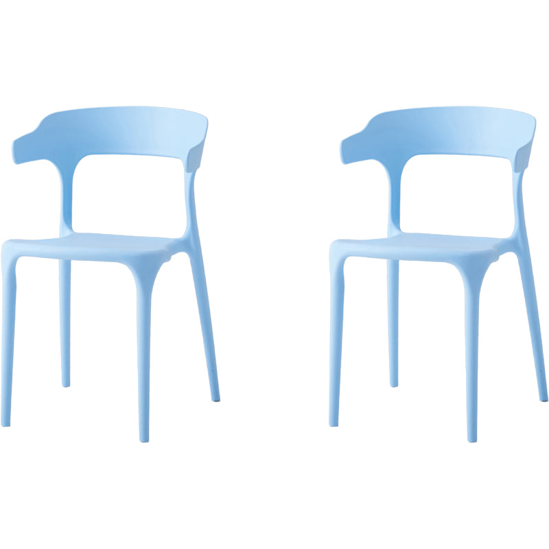 Modern Dining Room Armless Plastic Open Back Stackable Dining Chair