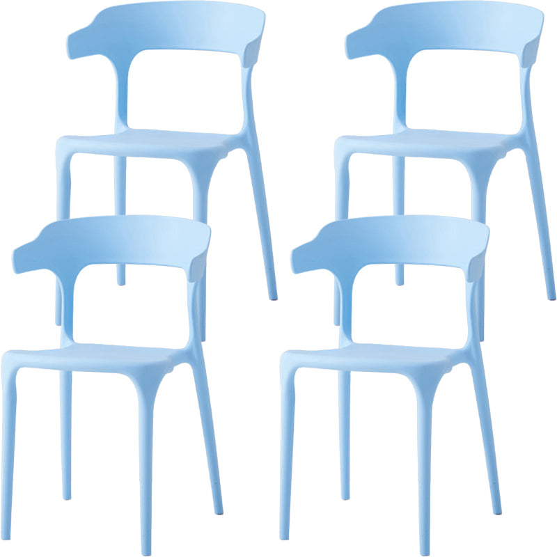 Modern Dining Room Armless Plastic Open Back Stackable Dining Chair