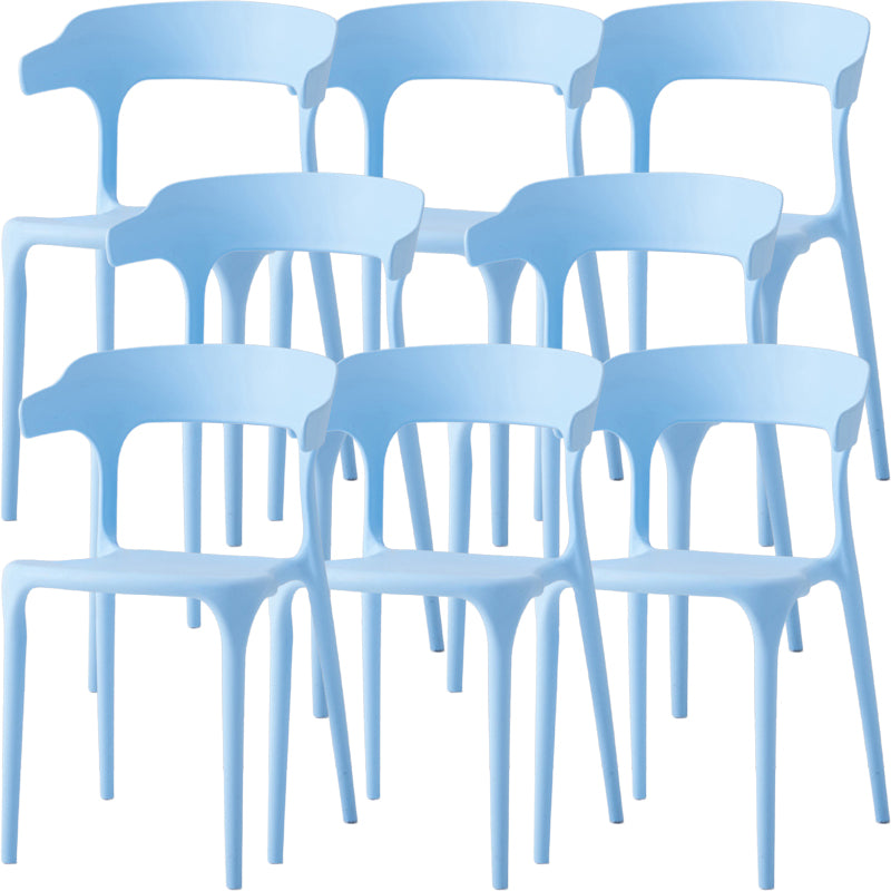Modern Dining Room Armless Plastic Open Back Stackable Dining Chair