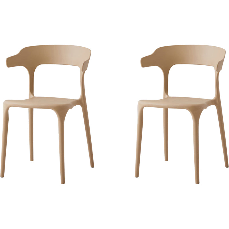 Modern Dining Room Armless Plastic Open Back Stackable Dining Chair