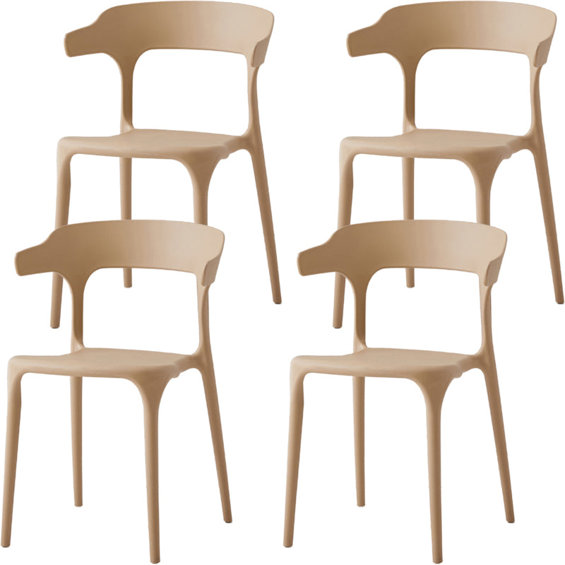 Modern Dining Room Armless Plastic Open Back Stackable Dining Chair