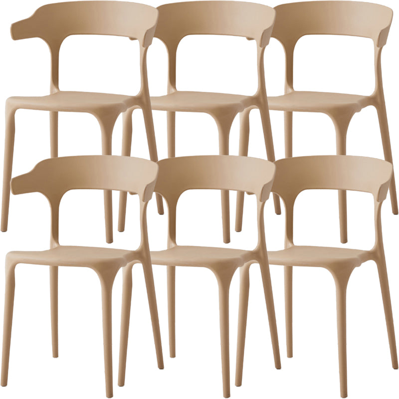 Modern Dining Room Armless Plastic Open Back Stackable Dining Chair