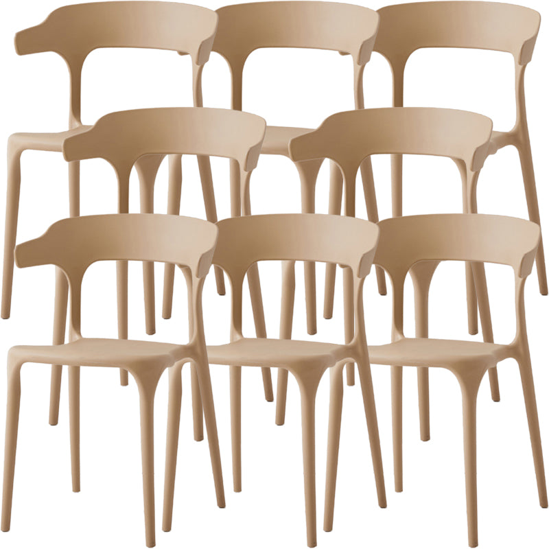 Modern Dining Room Armless Plastic Open Back Stackable Dining Chair