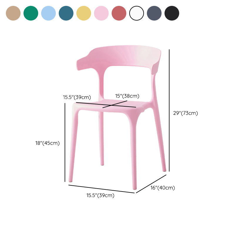 Modern Dining Room Armless Plastic Open Back Stackable Dining Chair