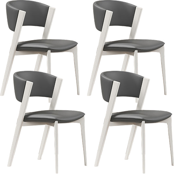 White Legs Modern Open Back Upholstered Dining and Accent Chairs