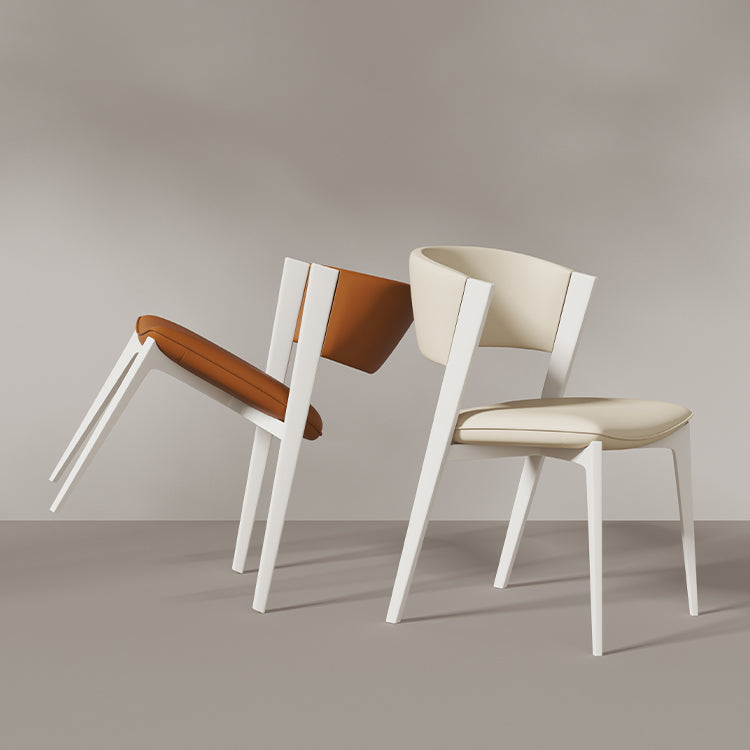 White Legs Modern Open Back Upholstered Dining and Accent Chairs