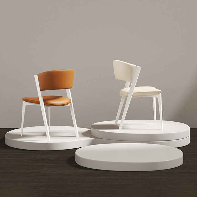 White Legs Modern Open Back Upholstered Dining and Accent Chairs