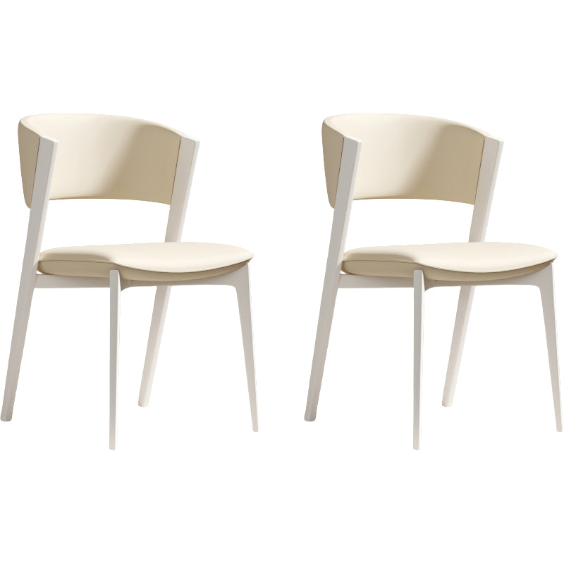 White Legs Modern Open Back Upholstered Dining and Accent Chairs