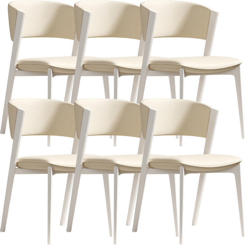 White Legs Modern Open Back Upholstered Dining and Accent Chairs