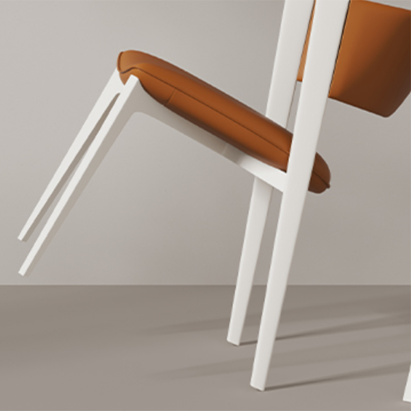 White Legs Modern Open Back Upholstered Dining and Accent Chairs