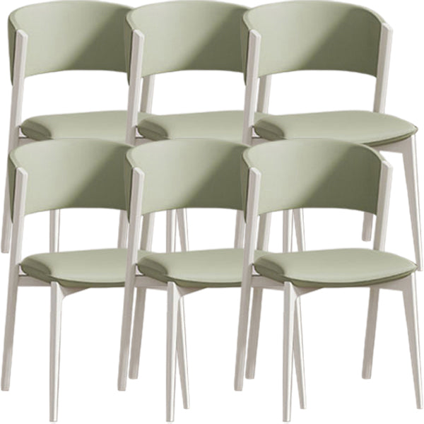 White Legs Modern Open Back Upholstered Dining and Accent Chairs