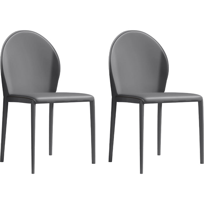 Contemporary Faux Leather Armless Dining and Accent Chairs for Home