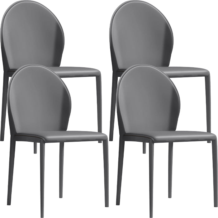 Contemporary Faux Leather Armless Dining and Accent Chairs for Home