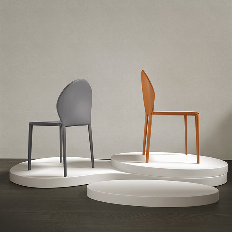 Contemporary Faux Leather Armless Dining and Accent Chairs for Home
