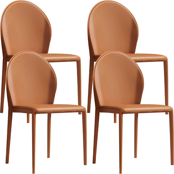 Contemporary Faux Leather Armless Dining and Accent Chairs for Home