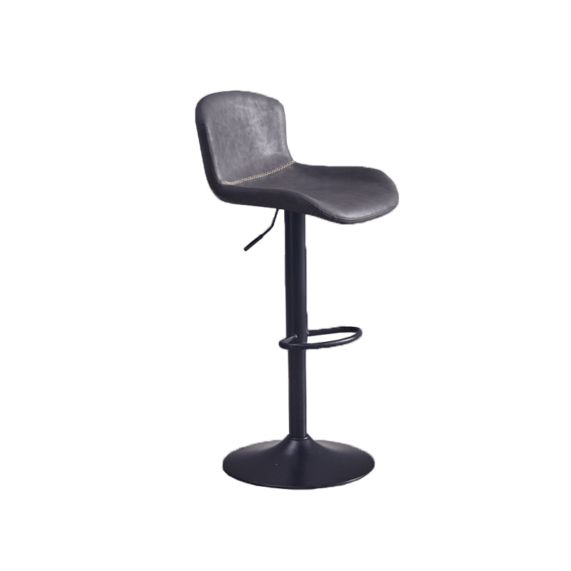 Contemporary Style Adjustable Upholstered Bar Stool with Metal Legs