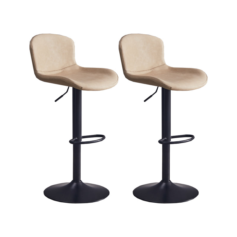 Contemporary Style Adjustable Upholstered Bar Stool with Metal Legs